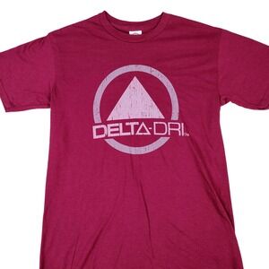 Men S Delta-Dri Graphic T-Shirt Maroon Burgundy Cotton Blend Gorpcore Streetwear